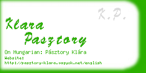 klara pasztory business card