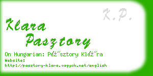 klara pasztory business card